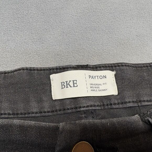 BKE Payton Jeans Size 33 Mid-Rise Ankle Skinny Distressed Stretch Black - Picture 6 of 7
